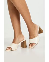 Boohoo - Stack Detail Block Heeled Mules - Lyst
