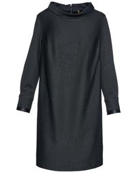 Conquista - Casual H-Line Stand Collar Long Sleeve Midi Dress - Lyst
