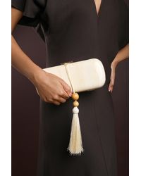 Where's That From - 'Kelp' Marble Finish Tassel Clutch Bag - Lyst