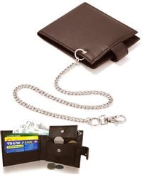 Woodland Leathers - Genuine Leather Rfid Biker Wallet With Chain, Coin Pocket & Card Slots - Lyst
