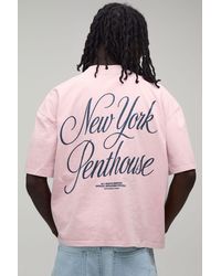 BoohooMAN - Washed Oversized Penthouse Puff Print T-Shirt Cotton - Lyst