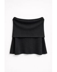 MixRay - Oversized Ribbed Knitwear Blouse With Madonna Collar - Lyst