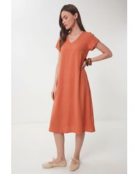 Happiness İstanbul - A-Line Midi Dress With V-Neck - Lyst