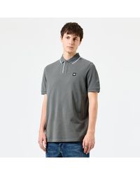 Weekend Offender - Astola Piping Detail Poloshirt In Grijs Wit - Lyst