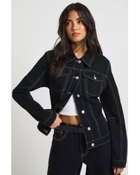 Boohoo - Cinched Waist Denim Jacket - Lyst