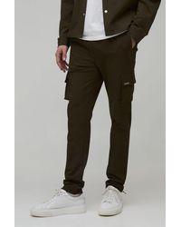 BoohooMAN - Skinny Fit Technical Cargo Trouser - Lyst