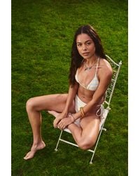 Boohoo - Striped Triangle Bikini Top And Tie Side Bottoms Set - Lyst