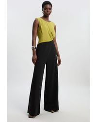 Karen Millen - Tall Soft Tailored Asymmetric Neck Wide Leg Jumpsuit - Lyst