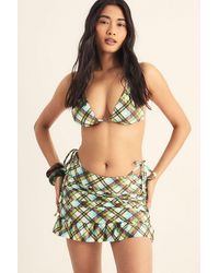 Nasty Gal - Check Triangle Bikini And Ruffle Skirt 3Pc Set - Lyst