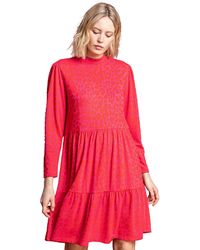 Roman - Jacquard Animal Print Tiered Dress - Lyst