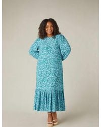 Live Unlimited - Multi Ditsy Print Tiered Midaxi Dress - Lyst