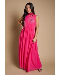 Oasis - Petite Scarf Detail Hand Stitched Midaxi Dress - Lyst