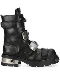 New Rock - Metallic Leather Gothic Punk High Boots - Lyst