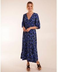 Blue Vanilla - Vanilla Elasticated Neck Shirred Waist Midi Dress - Lyst