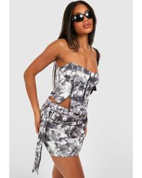 Boohoo - Tie Dye Zip Front Corset - Lyst
