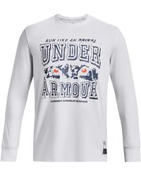 Under Armour - Run Like An Animal Warm Up Top Met Lange Mouwen (wit) - Lyst