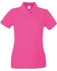 Fruit Of The Loom - Ladies Lady Fit Short-Sleeved Polo Shirt (Hot) Cotton - Lyst