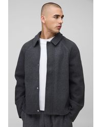 BoohooMAN - Oversized Raglan Sleeve Overshirt - Lyst