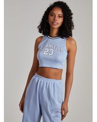 Pink Vanilla - Sports Stripe Varsity Super Crop - Lyst