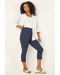 Roman - Petite Ponte Stripe Cropped Trouser - Lyst