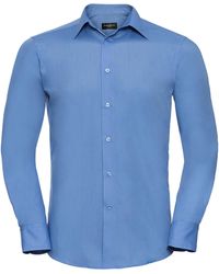 Russell - Collection Long Sleeve Poly-Cotton Easy Care Tailored Poplin Shirt (Corporate) - Lyst