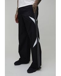 BoohooMAN - Tall Elasticated Waist Parachute Side Stripe Pants - Lyst