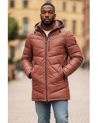 Infinity Leather - Quilted Jacket Hooded Puffer Winter Coat - Lyst