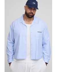 BoohooMAN - Plus Oversized Boxy Health Club Stripe Long Sleeve Shirt - Lyst