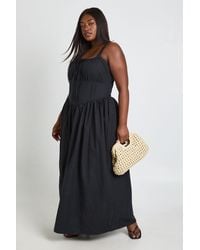 Boohoo - Plus Bodice Detail Tie Front Maxi Skater Dress - Lyst