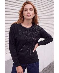 Roman - Diamante Scatter Knit Jumper - Lyst