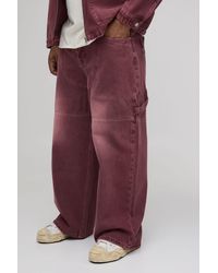 BoohooMAN - Plus Overdye Western Applique Baggy Jeans - Lyst