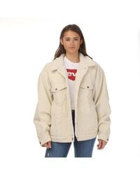 Levi's - Dames Plus 90s Sherpa Trucker Jacket In Crème - Lyst