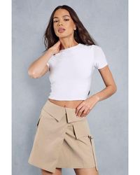 MissPap - Folded Over Detail Utility Mini Skirt - Lyst
