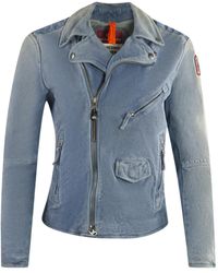 Parajumpers - Tack Suede Purple Distressed Leather Jacket - Lyst