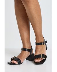 Boohoo - Wide Fit Buckle 2 Part Heels - Lyst
