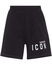 DSquared² - Icon Logo Zwarte Relax Fit Short - Lyst