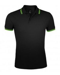 Sol's - Pasadena Tipped Short Sleeve Pique Polo Shirt /Lime) Cotton - Lyst