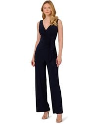Adrianna Papell - Jersey Draped Jumpsuit - Lyst