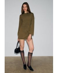 Grimelange - Crew Neck Tie Detail Mini Dress - Lyst
