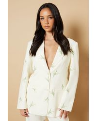 Oasis - Floral Embroidered Tailored Blazer - Lyst