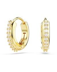 Swarovski - 'Matrix' Plated Metal Hoop Earrings - Lyst
