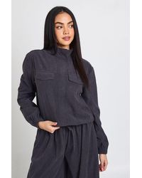 Boohoo - Cord Funnel Neck Tracksuit Top - Lyst