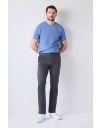 D'S Damat - Ds Damat Slim Fit Getextureerd Zij-elastisch Rekbare Chino Broek Met Zijzakken - Lyst
