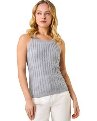 D.u.s.k - Metallic Knit Vest Top - Lyst