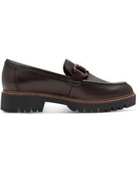 Tamaris - Dames Mocca Bruine Leren Loafers Slip-on Platform Schoenen - Lyst
