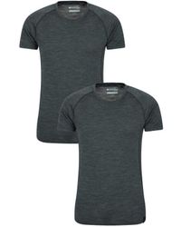 Mountain Warehouse - Summit Merino Wol T-shirt (set Van 2) (grijs) - Lyst