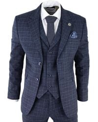 TruClothing - Check 3 Piece Tweed Suit Peaky Blinders 1920S Gatsby Tailored Fit Canvas - Lyst
