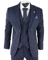 TruClothing - Check 3 Piece Tweed Suit Peaky Blinders 1920S Gatsby Tailored Fit Canvas - Lyst