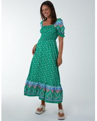 Blue Vanilla - Shirred Floral Maxi Dress - Lyst
