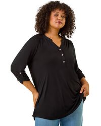 Roman - Curve Buttoned Stretch Top - Lyst